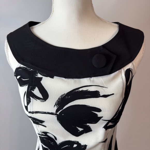 AB Studio Black and White Floral Dress - Picture 2 of 5